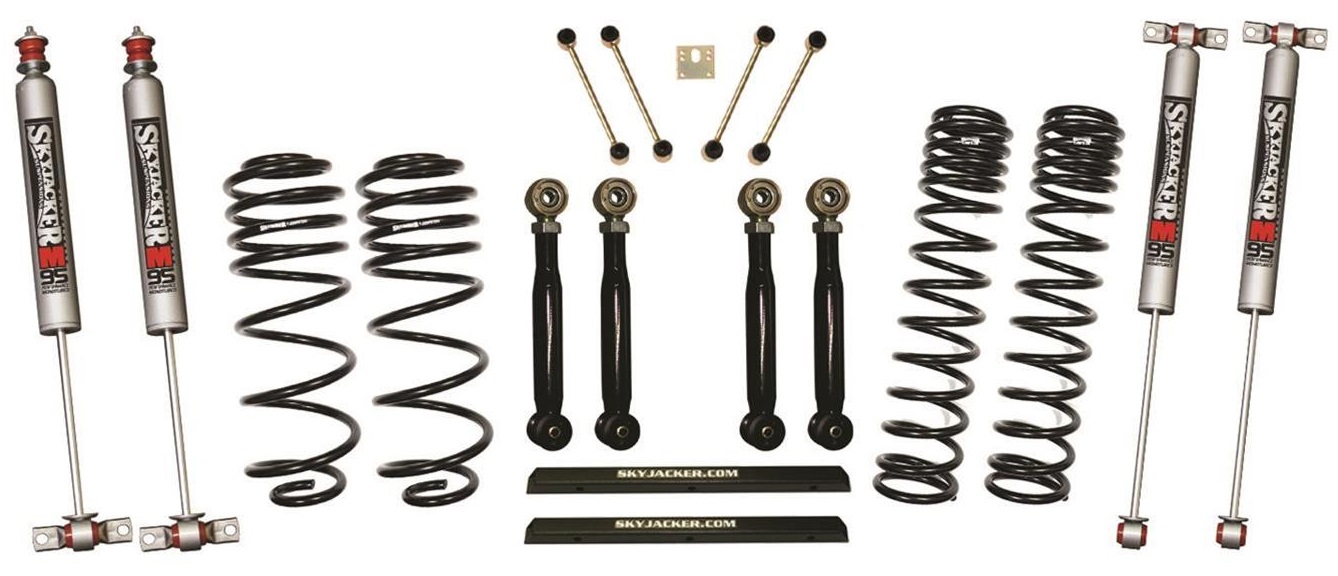 4 In. Long Travel Lift Kit w/M95 Shocks 97-06 Jeep Wrangler - Click Image to Close